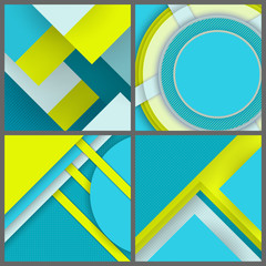 Set of banner templates with geometric pattern.