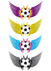 Soccer Football Emblems with Winged