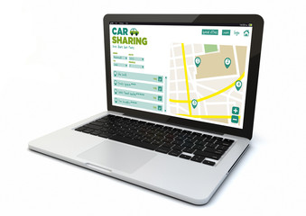 laptop car sharing website