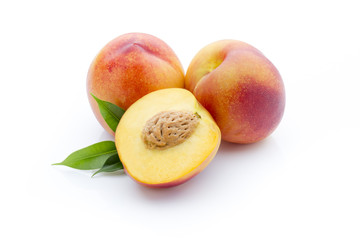 Peach on the white isolatd background.