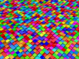 random colored cubes