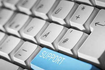 Blue support keyboard button