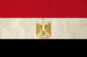 Flag of Egypt with old vintage paper texture background