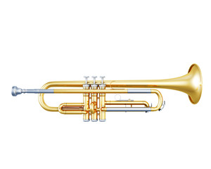 Obraz na płótnie Canvas Trumpet side view