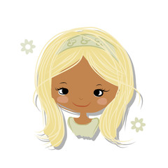 Cute girl smiling, sketch for your design