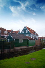 Fototapeta na wymiar old fishing village of Marken in the Netherlands. Close to Amste