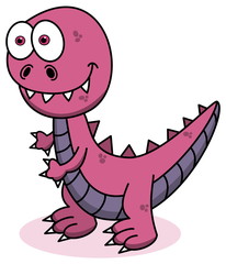 pink dinosaur smiling