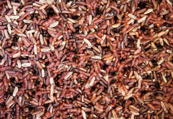 Close-up brown rice for texture background