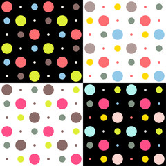 four vector patterns of polka dots