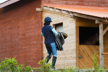 Horserider with harness