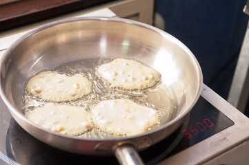 Cooking corn pancakes