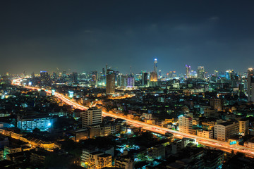 Fototapeta na wymiar Bangkok expressway night view