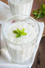 Mint Lassi a refreshing Indian yoghurt drink