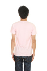 man with blank t-shirt