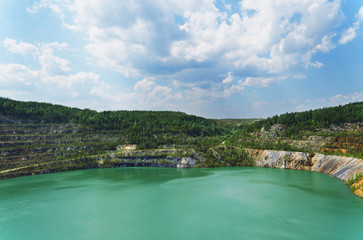 The flooded open-cast mine