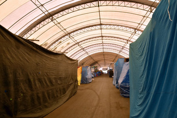 Tunnel caused Temporary from tents   