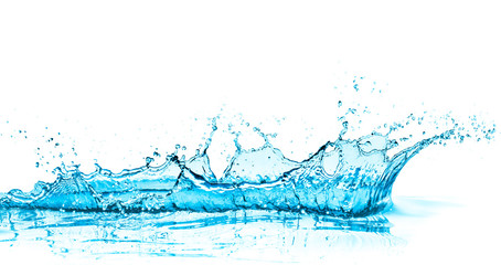 turquoise water splash isolated on white background