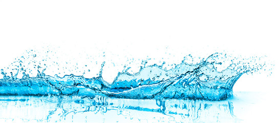 turquoise water splash isolated on white background