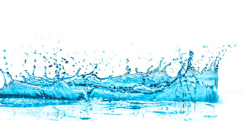 turquoise water splash isolated on white background