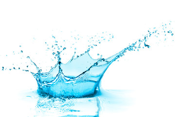 turquoise water splash isolated on white background