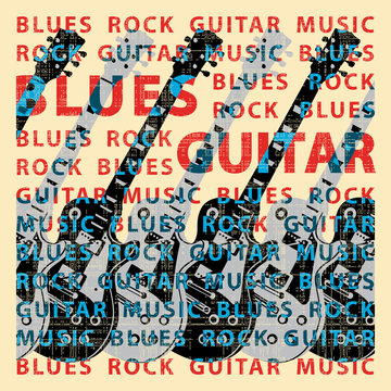 Blues guitar, conceptual vector illustration