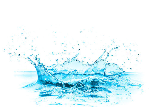 blue water splash with a crown shaped pattern