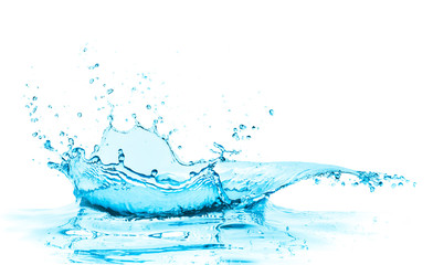blue water splash with a crown shaped pattern