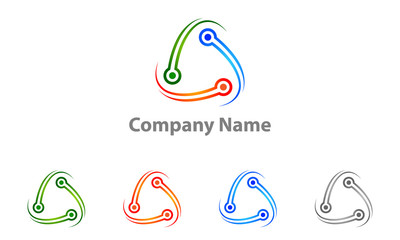 technology, tech, it, electronic, connect, vector, logo, design 5