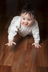 baby crawls on all fours