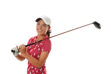 Young Woman Playing Golf