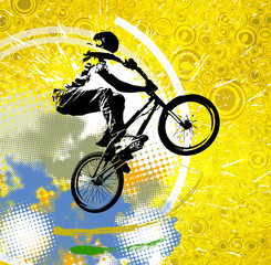 Naklejka na ściany i meble BMX rider. Sport illustration