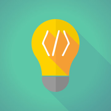 long shadow light bulb with a code sign