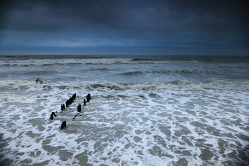 storm on the ocean coast