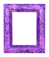 antique purple frame isolated on white background, clipping path