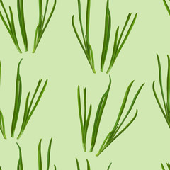 Seamless pattern with green onions