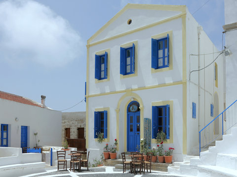 Dorfplatz von Nikia auf der Insel Nisyros, Griechenland