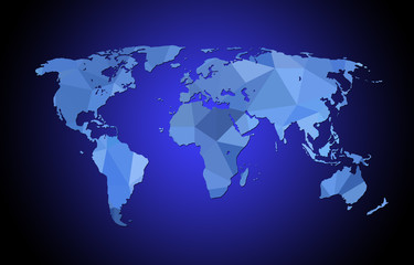 World map background in polygonal style