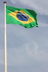 brasilianische Flagge im Wind