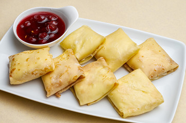 Blintzes (cheese pancakes)