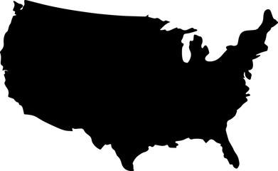 Map Of USA Vector Black Map © tidusina