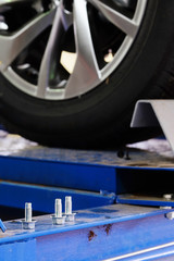 Fototapeta premium Serpuhov, Russia, June, 23, 2015: Cars in a dealer repair station in Serpuhov, Russia