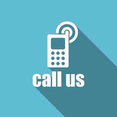 call us flat icon phone sign