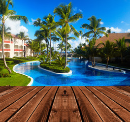 Tropical resort.