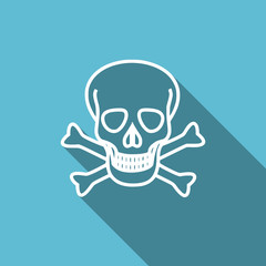 skull flat icon death sign
