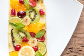 Fruit and berry carpaccio
