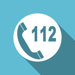 emergency call flat icon 112 call sign