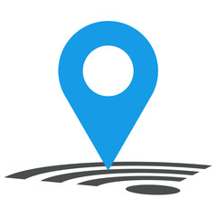 Icono simbolo localizacion wifi azul