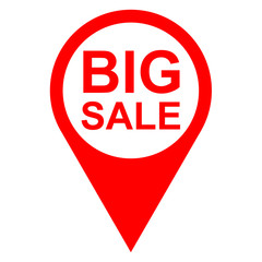 cono texto BIG SALE localizacion rojo