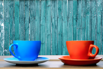 Two cups on the table