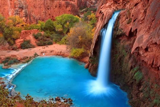 Fototapeta Most beautiful Falls in United States--Havasu Falls,Supai, Arizona